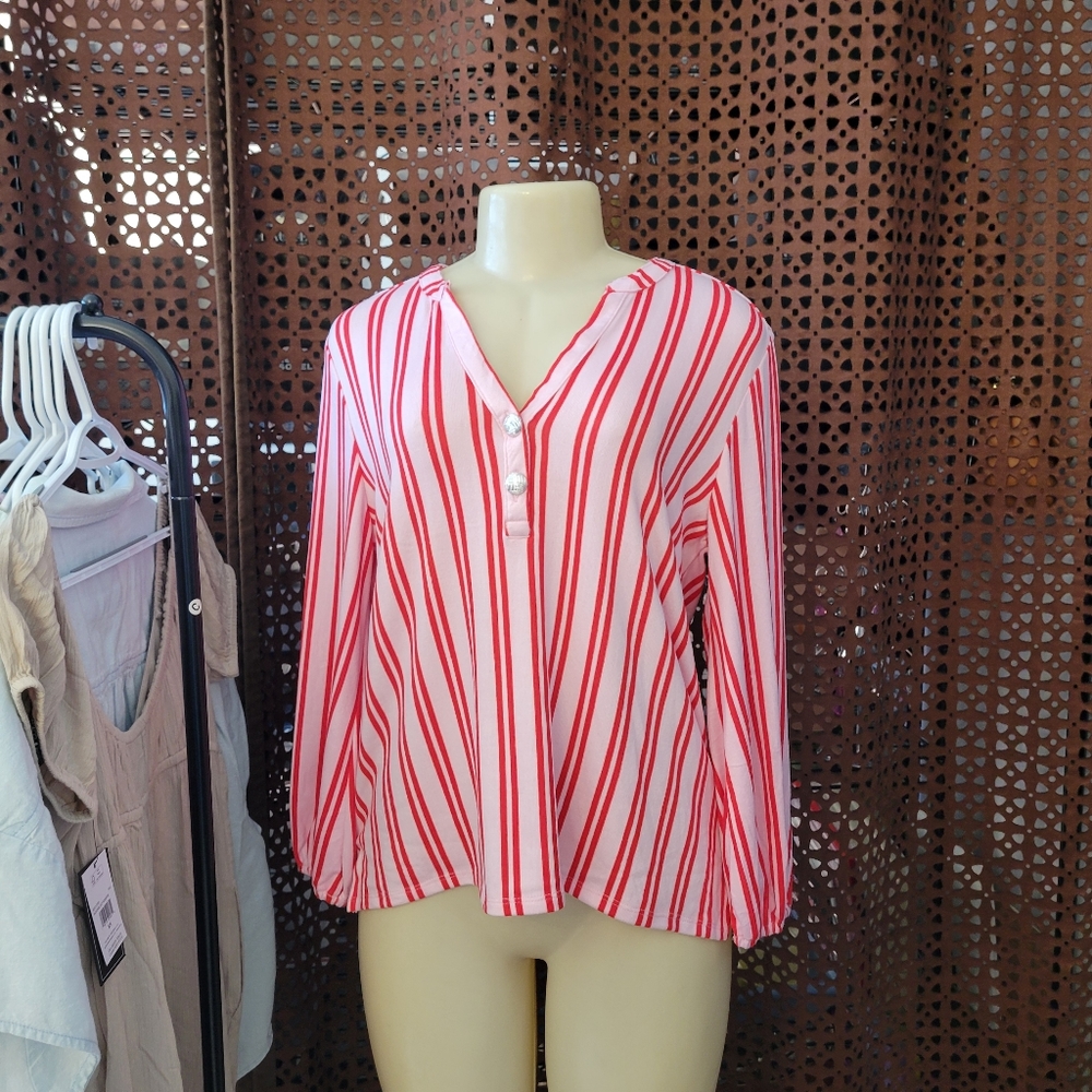 Alex & Parker Pink Red Top